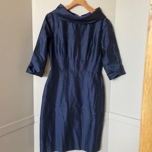 new lynn lugo silk navy dress